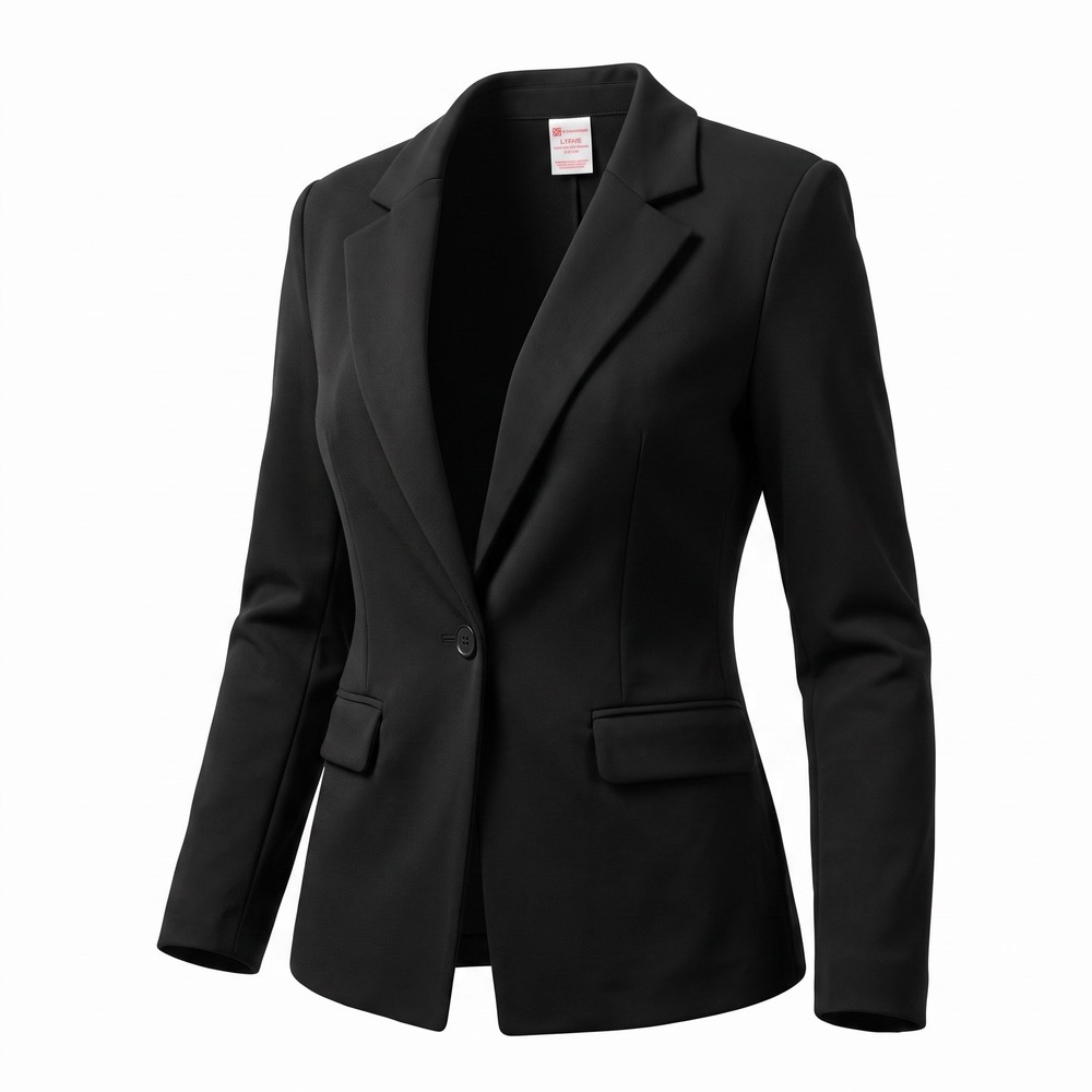 No Boundaries Women Black Soot Single Button Blazer Jacket Size L 11-13 New